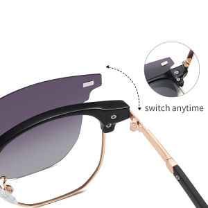 Two Purposes Clip On Magnetic Sunglasses Eyewear Unisex Polarized