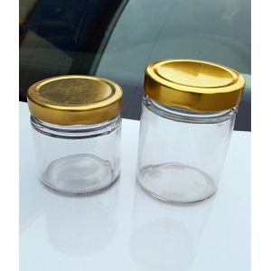 50g,100g,120g,200g and 250gram high transparent glass caviar jar with metal
