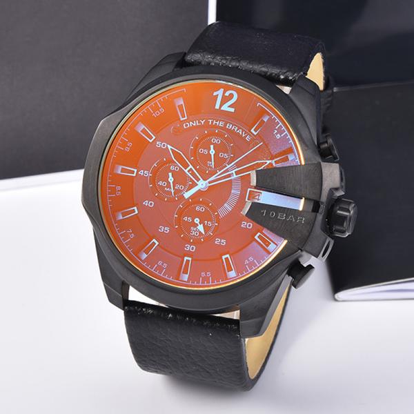 Quartz Movement Large Dial Mens Wrist Watches Stainless Steel Case