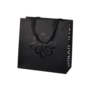 Customized UV Coating Paper Packaging Bags With Flat Cotton Handle