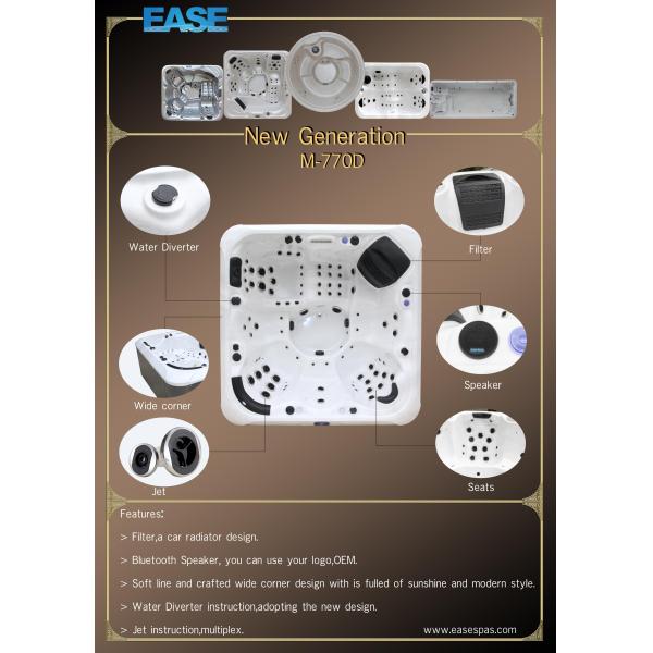 M-770D 5-Seat Square Hot Tub with 67 Jets and 3KW Heater
