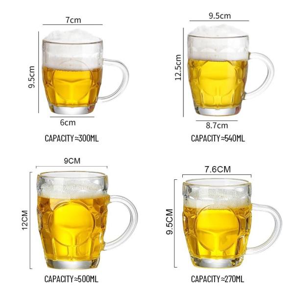 B2B Custom 6-16OZ Beer Mugs – Durable Borosilicate, Custom Logo, Bulk Discounts for 10k+ Units