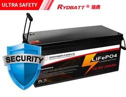 Rechargeable 12V 200Ah LiFePO4 Deep Cycle Battery Bluetooth Waterproof For RV