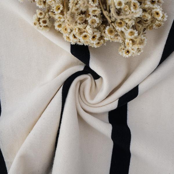 Stylish And Durable Comfortable And Double Yarn Plain Cotton Striped Cotton Fabric For T-Shirt