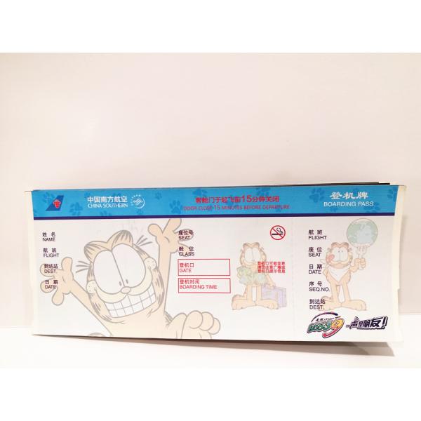 Buy Boarding Pass Printed Thermal Ticket Stock , Travel Air Ticket Printing at wholesale prices