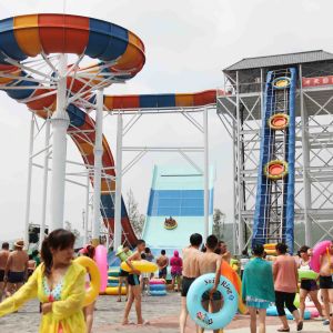 Amusement Rainbow Mushroom Swimming Pool Water Slide / Outdoor Water Play