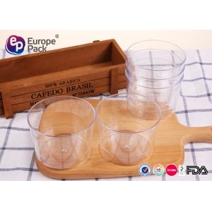 Disposable Plastic PS Large Clear Plastic Salad Bowls 250Ml Round Shape