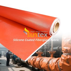 Flame Resistant Silicone Coated Fiberglass Fabric with 50 m / 100 m Roll Length