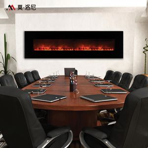 78inch Realistic Wood Burning Flames Linear Electric Fireplace Top Hot Air