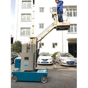 360 Rotation Electric Cherry Picker Vertical Mast Aerial Work Platform boom lift