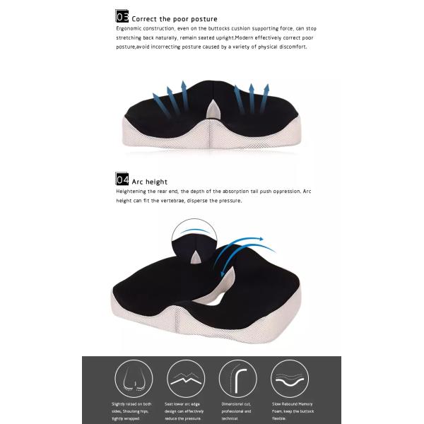 Memory Foam Seat Cushion Orthopedic Car Seat Cushion For Office Chair