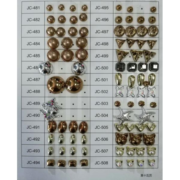 Wholesale ABS garment rivet with nail rhinestone decoration plastic ornament