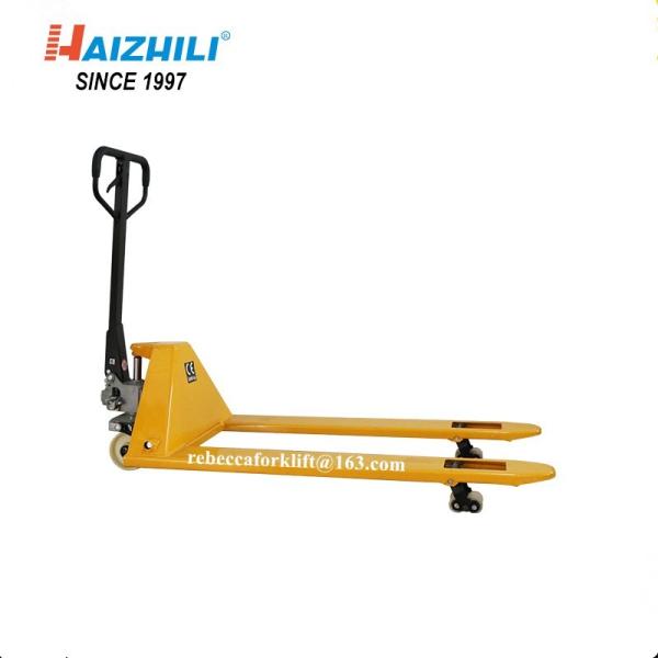 Buy Light Duty Manual Pallet Jack , Yellow 3 Ton Low Profile Pallet Truck at wholesale prices