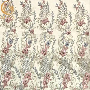 Fashionable Applique Lace Fabric Mesh Embroidery By The Yard