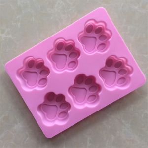 BPA Free 3D Puppy Footprint Silicone Hard Candy Molds