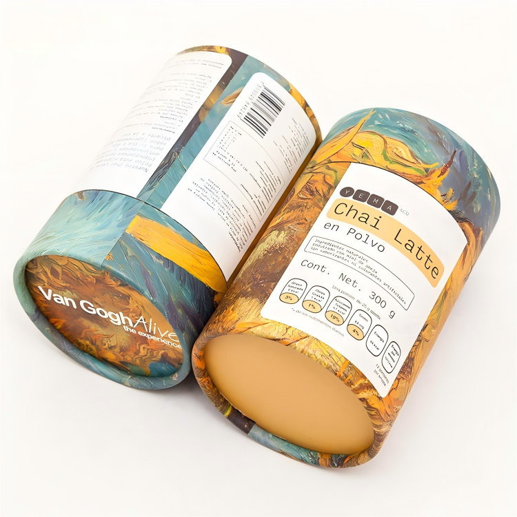 Customized exquisite round paper boxes and paper tubes for eco-friendly tea packaging