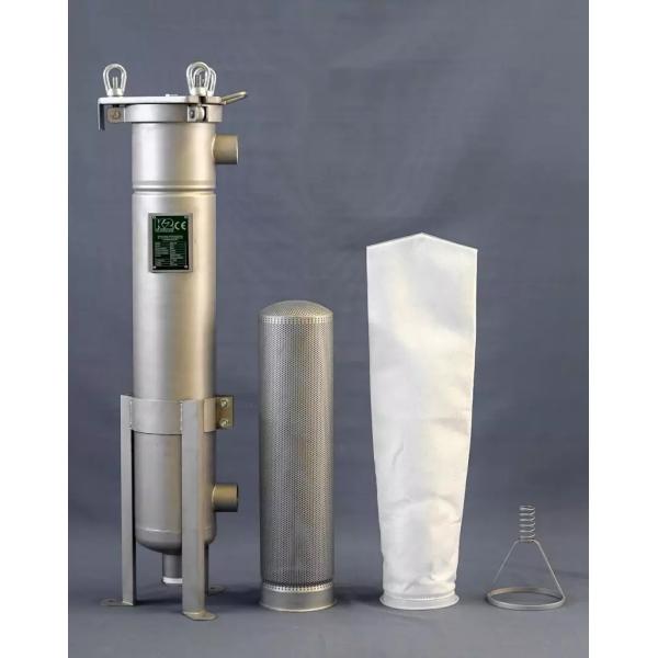 Water 304 Stainless Single Bag Filter Housing With 12 Bar Working Pressure