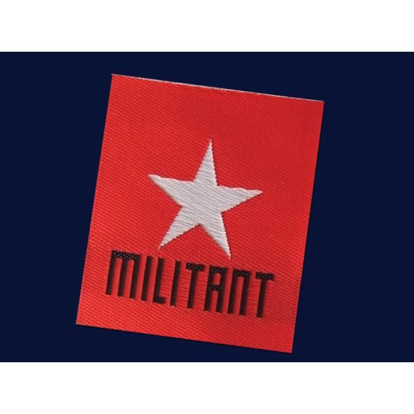 Centre Fold Woven Fabric Labels High Density For Clothes Garments Bags