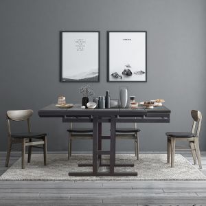 Foldable 30.5" Height Solid Wood Dinner Table Multifunctional