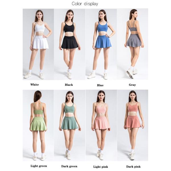 Solid Color Summer Gym Workout Golf Skorts With Pockets Quick Dry Women'S Tennis Skirts