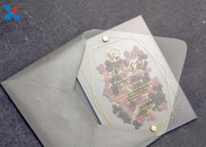 Quality Romantic Acrylic Gifts Size Customized Acrylic Wedding Card OEM / ODM Available for sale