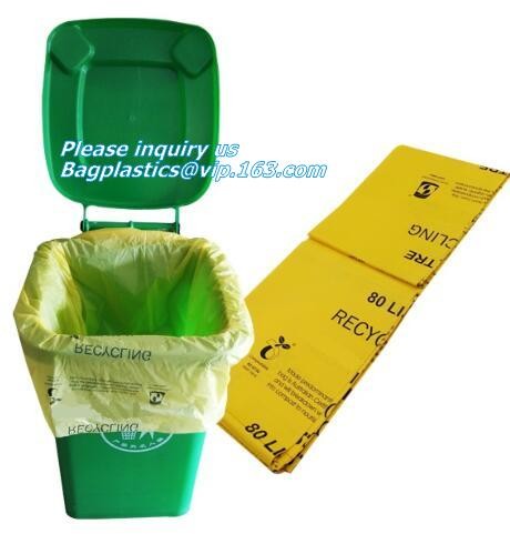 Buy biodegradable and compostable garbage bin liners, kitchen bin liner compostable flat trash bag on roll, bin liner in rol at wholesale prices