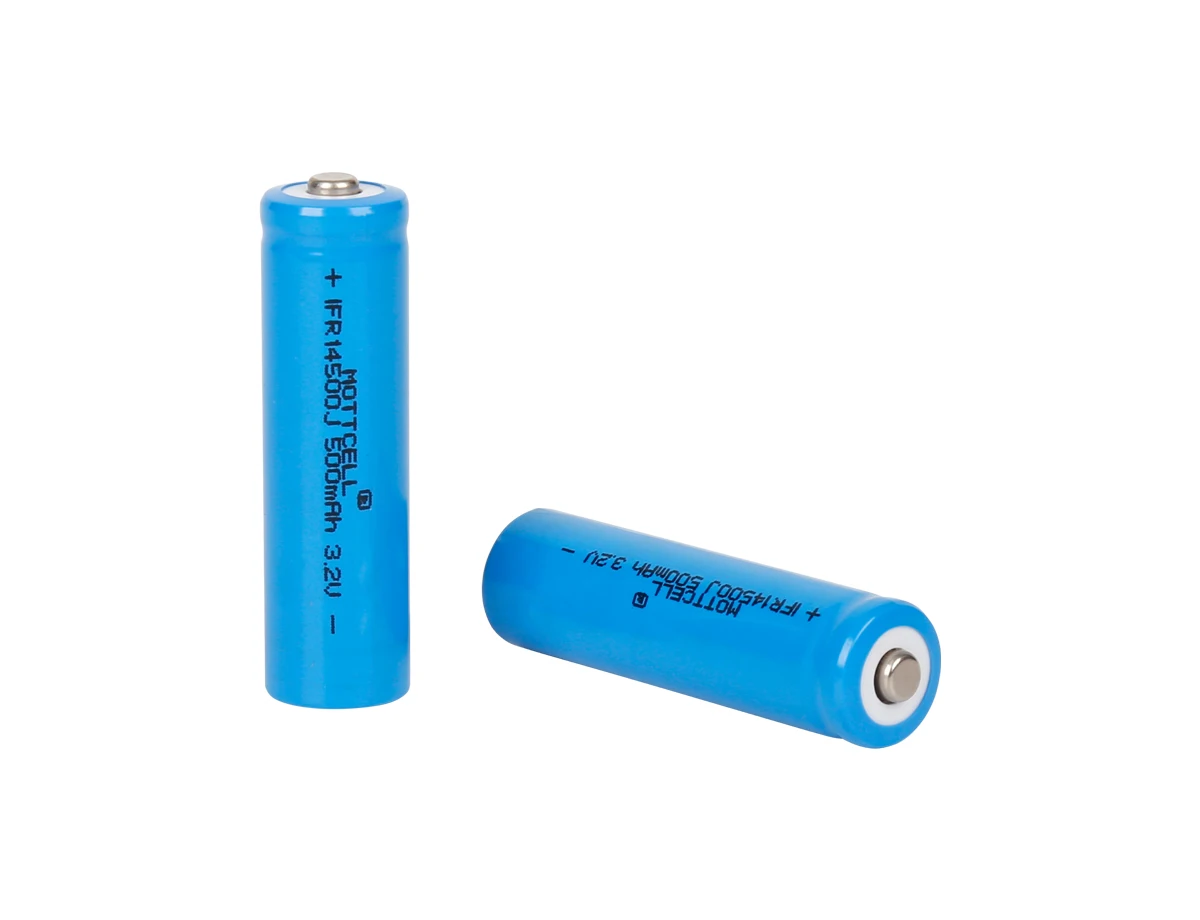 14500 3.2V Rechargeable Cylinder Lithium Battery AA Size 600mAh 500mAh
