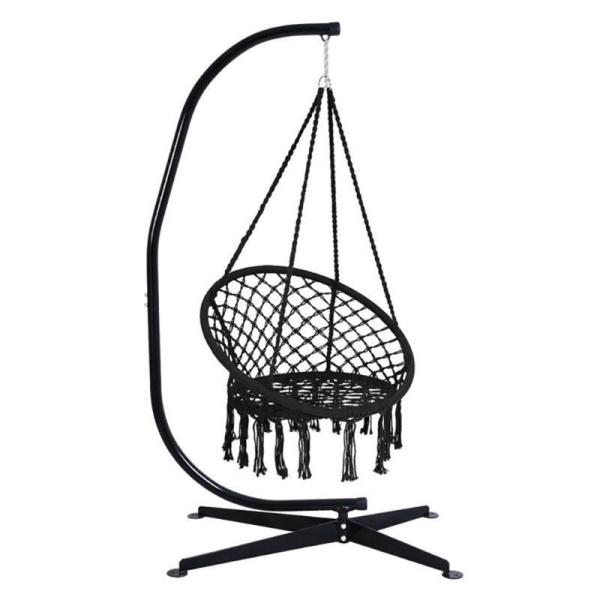 Space Saving Solid Steel Hammock Chair C Stand for Outdoor Activity 21.5kg Heavy