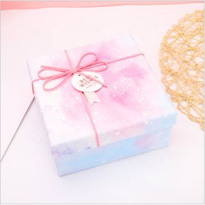 Custom Printing Square Foldable Luxury Paper Gift Box With Ribbon