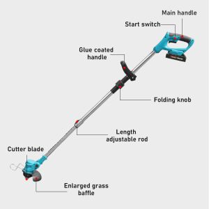 Portable Electric Grass Trimmer Brush Cutter Cordless Battery Lightweight Lawn