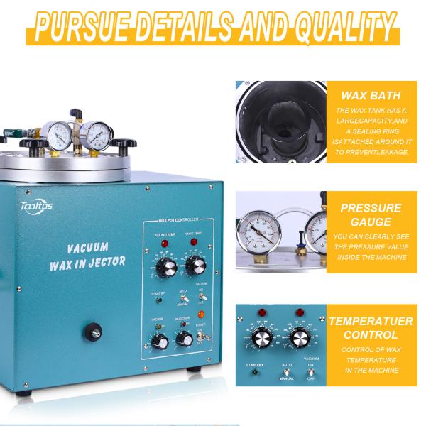 Tooltos 510w Jewelry Digital Vacuum Wax Injector Machine With 3KG Capacity