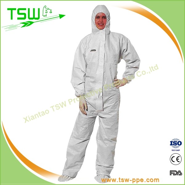 Buy Breathable SMS Disposable Coverall Suit With Hood at wholesale prices