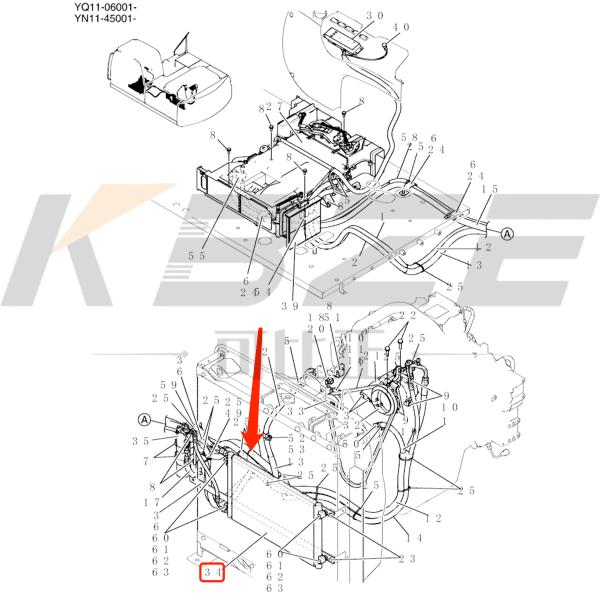 EXCAVATOR SK200-8 SK200-6 KOBELCO YN20M01354P1 KBZE HIGH QUALITY A/C CONDENSER