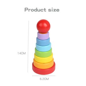 5.51in Wooden Montessori Baby Toys Beech Wood Teether