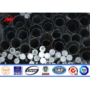 12M 69KV Galvanized Electrical Power Pole Q345 Material Round Shockproof