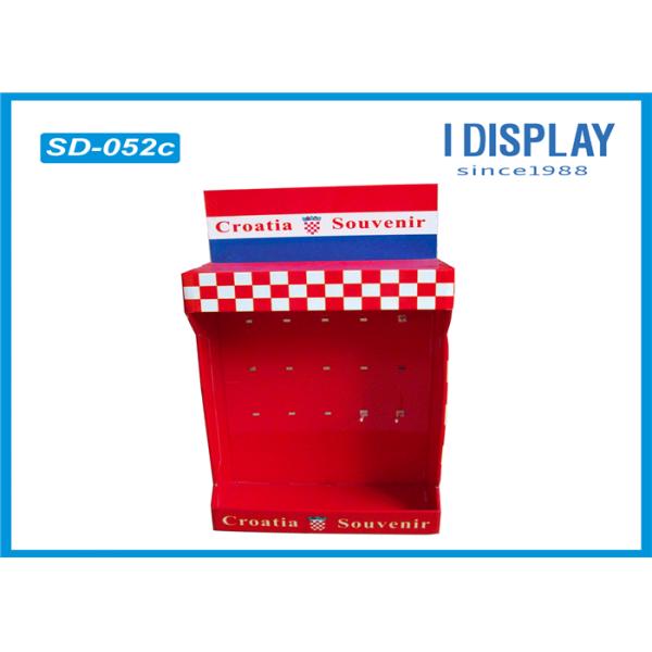 Retail Shop Cardboard Peg Hook Display Rack / Pop Up Cardboard Display Stands