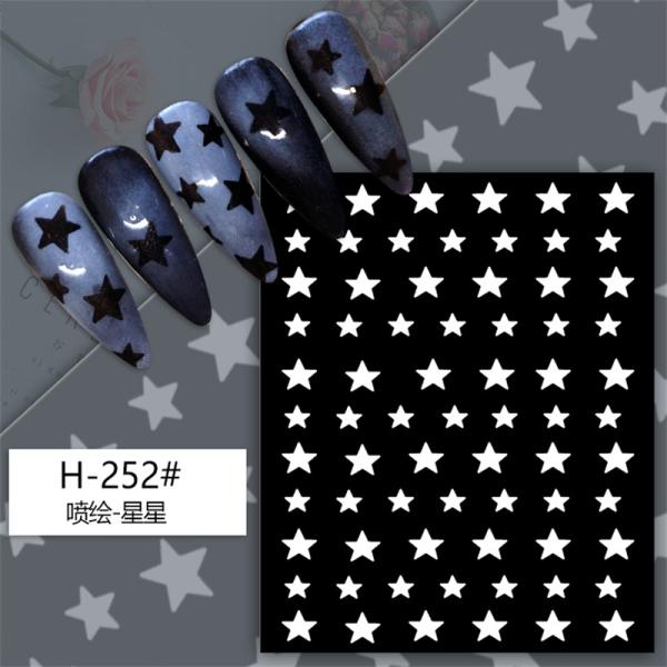 Style 2D Hollow Heart Butterfly Little Bear Star Cartoon Plastic Nail Enhancement Stickers