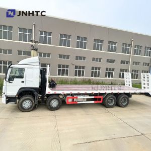 HOWO Cargo Truck For Eacavator Construction Machinery Transport Flatbed Trailer