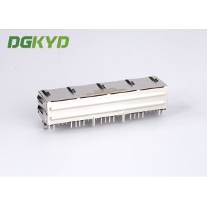 Side by side 1 X 4 ports rj45 LAN modular jacks, TAB UP 8P8C Y/G LEDs