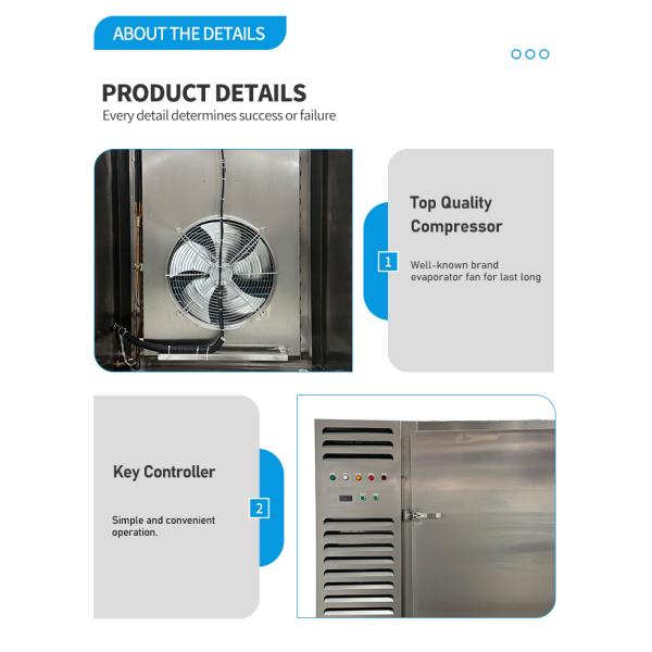 Commercial Quick Freezer Machine Single Phase Industrial Blast Freezer 15 Trays