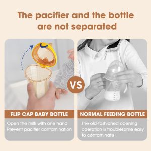 Nice Papa Self Patents Anti Colic Flip Cap Baby Bottle Extra Wide Neck One Hand