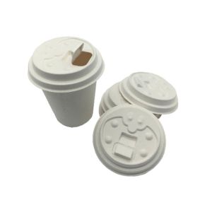 Biodegradable Disposable 80mm Sugarcane Bagasse Cup Lid