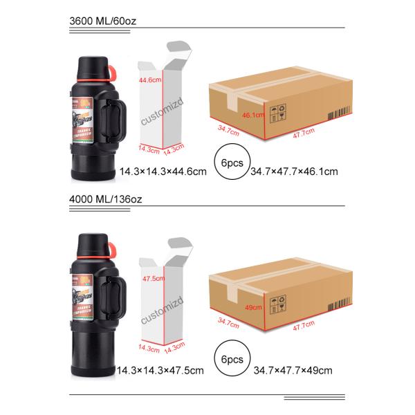 1 Gallon Vacuum Insulated Travel Pot Insulated Water Jug Thermos Insulated Flask With 2 Cups