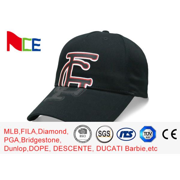 Buy FUN Black Color Company Baseball Caps , Rubberized Make Your Own Baseball Hat at wholesale prices
