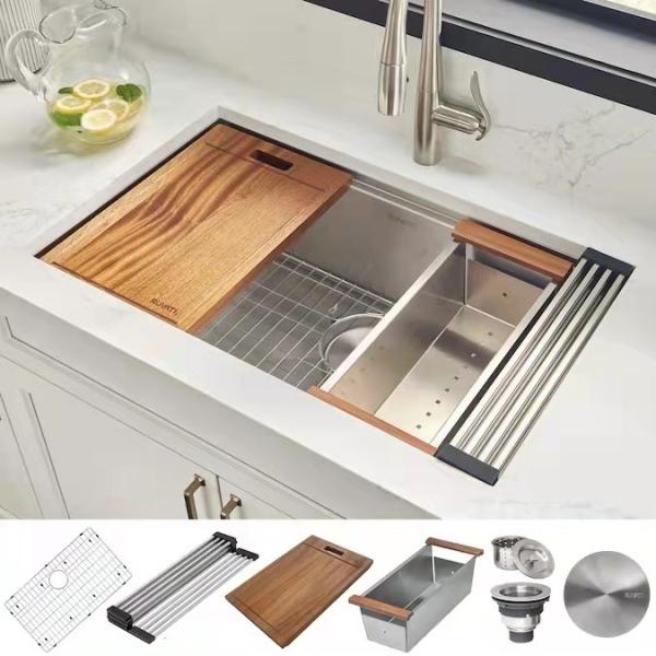 Buy Handmade 16 Gauge Stainless Steel Sink Undermount 304 9 In at wholesale prices