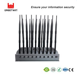 CDMA 850 433MHz Mobile Phone Signal Jammer VHF UHF 20 Channels 2.5dBi