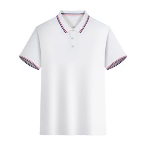 S To XXXXL Polyester Lapel Polo Shirt Young Business Men's Short Sleeve T Shirt