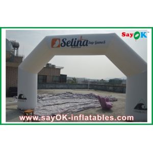 Entrance Gate Arch Designs White Advertising 0.45mm PVC Inflatable Arch ,