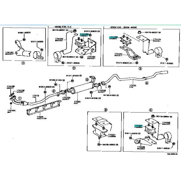 Guaranteed Mount Exhaust Pipe Cushion for Toyota Coaster 13B 17567-61030