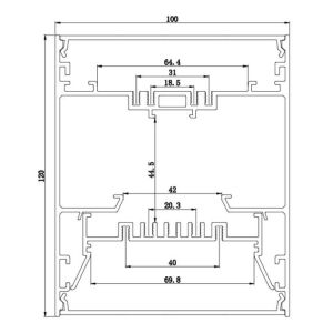 100mm*120mm Aluminum LED profile extrusion for Pendent Lighting